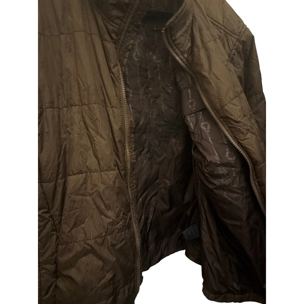 The North Face Jacket Brown Print Puffer Mens Large Full Zip